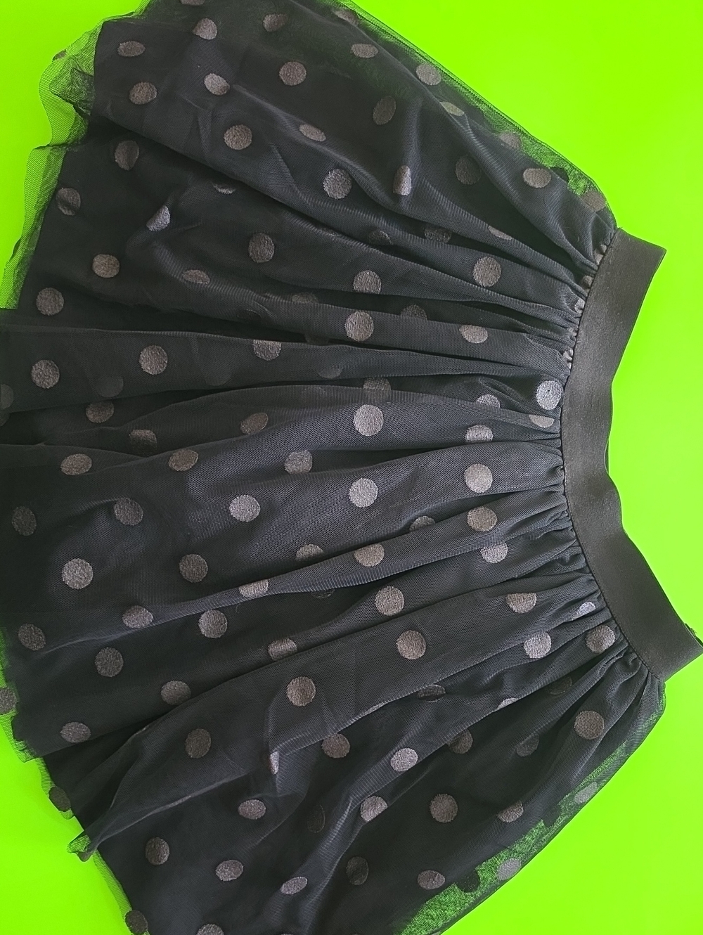 Black Polka Dot Tulle Skirt